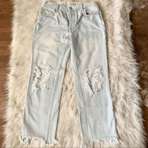 Free People We The Free Raw Hem Distressed Jeans